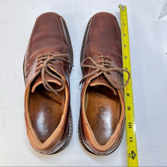 Ecco Men's Brown Leather Lace Up Oxford Shoes Size 43 US 9/9.5 Arch Support Work - Picture 7 of 8